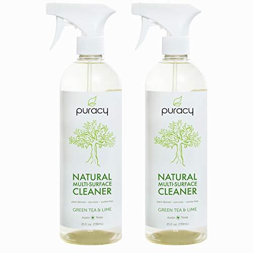 Puracy Natural All Purpose Cleaner, Streak-Free Household Multi-Surface Spray, Green Tea & Lime, 25 Ounce (2-Pack)