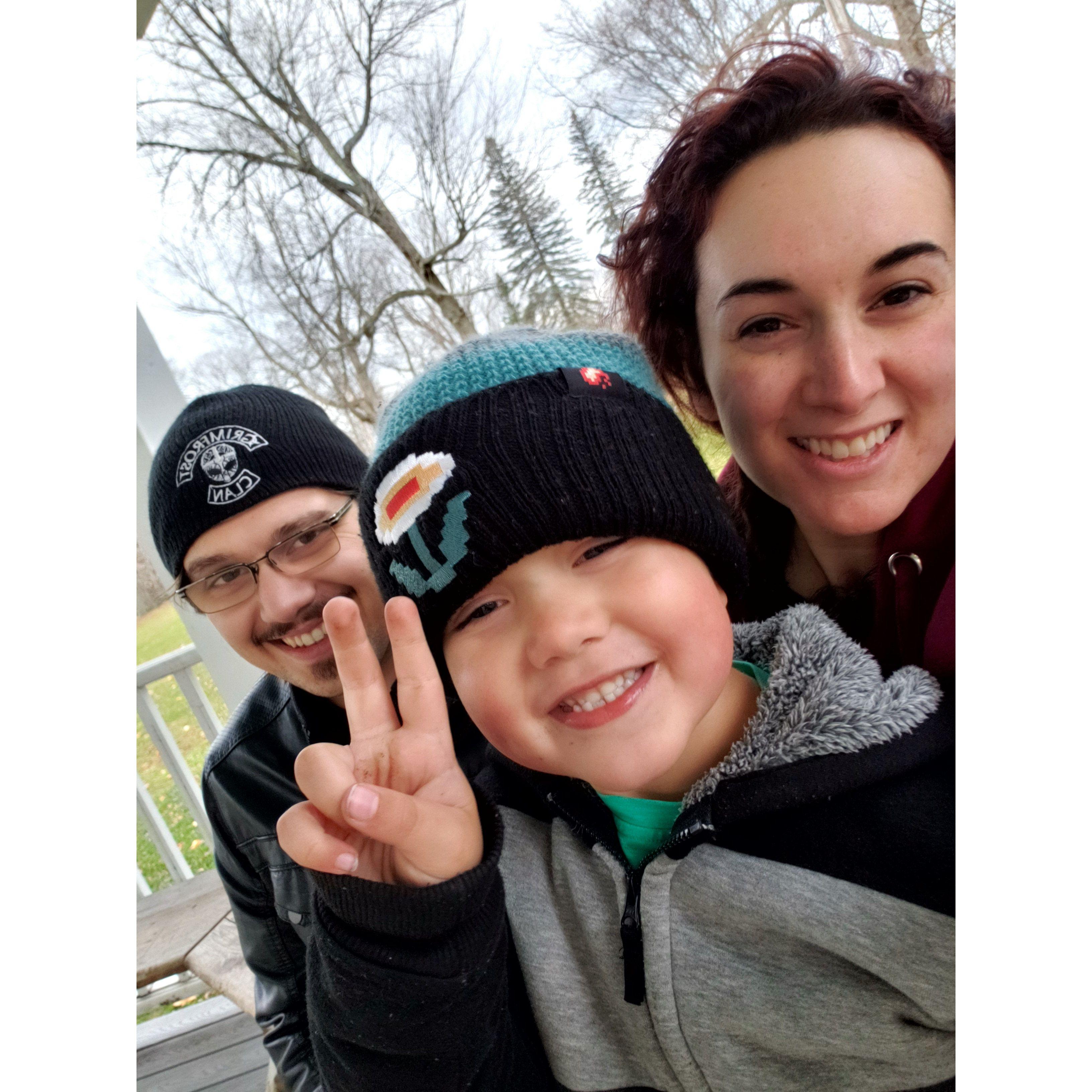 This is the first photo Bri and Edmond took together! Featuring their 5-year-old son, Titus.