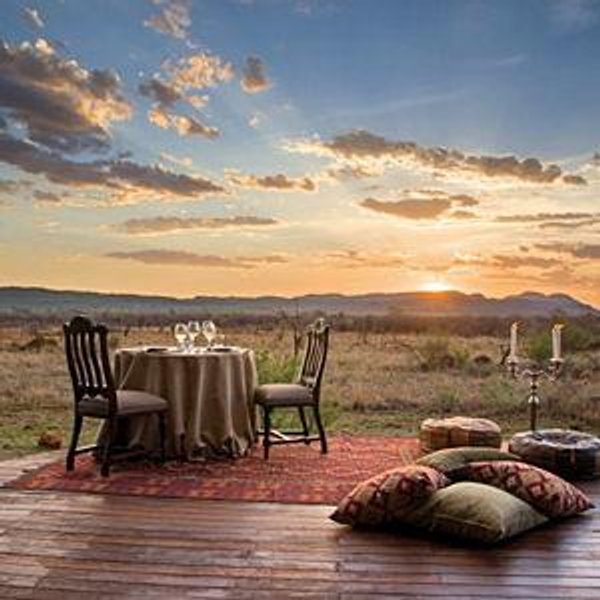 Sunset Dinner on Our African Safari Honeymoon