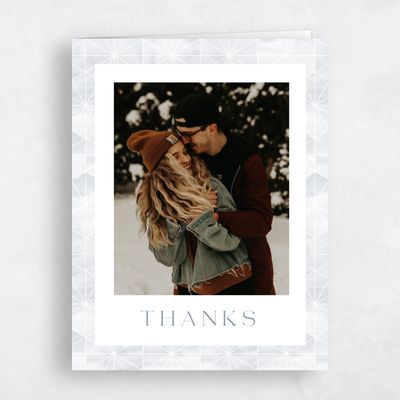 Periwinkle Gray, Grey Wedding Thank You - Orion Photo
