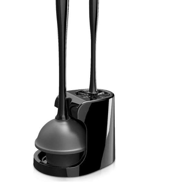 MR.SIGA Toilet Plunger and Bowl Brush Combo for Bathroom Cleaning, Black, 1 Set