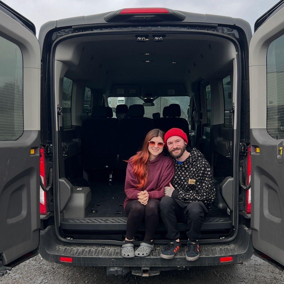 Picking up our tour van from the first time we toured our album!