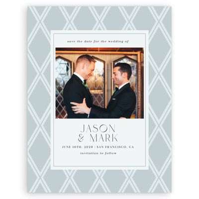 Soft Teal, Blue Wedding Digital Save the Date - Diamant Photo