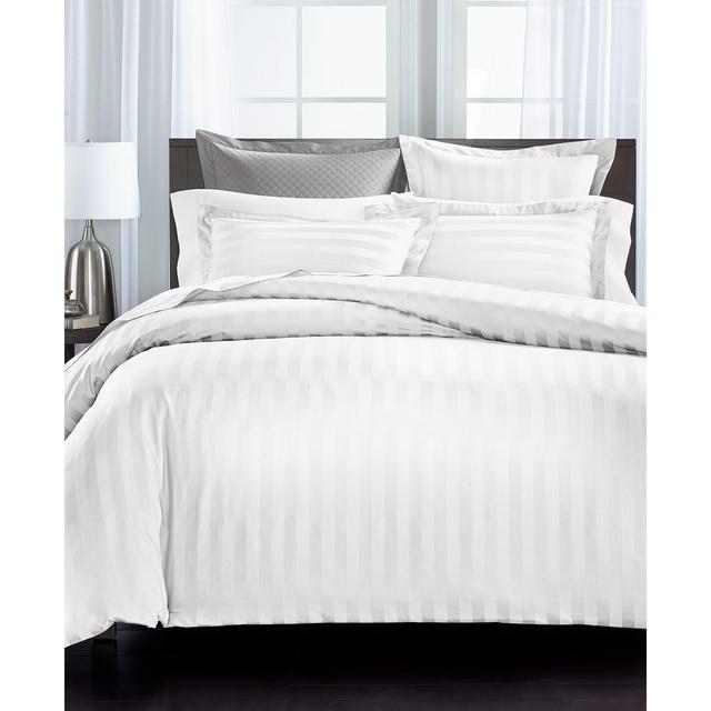 Charter Club Damask Thin Stripe Cotton 550-Thread Count 3-Pc. King Duvet Cover, Created For Macy's