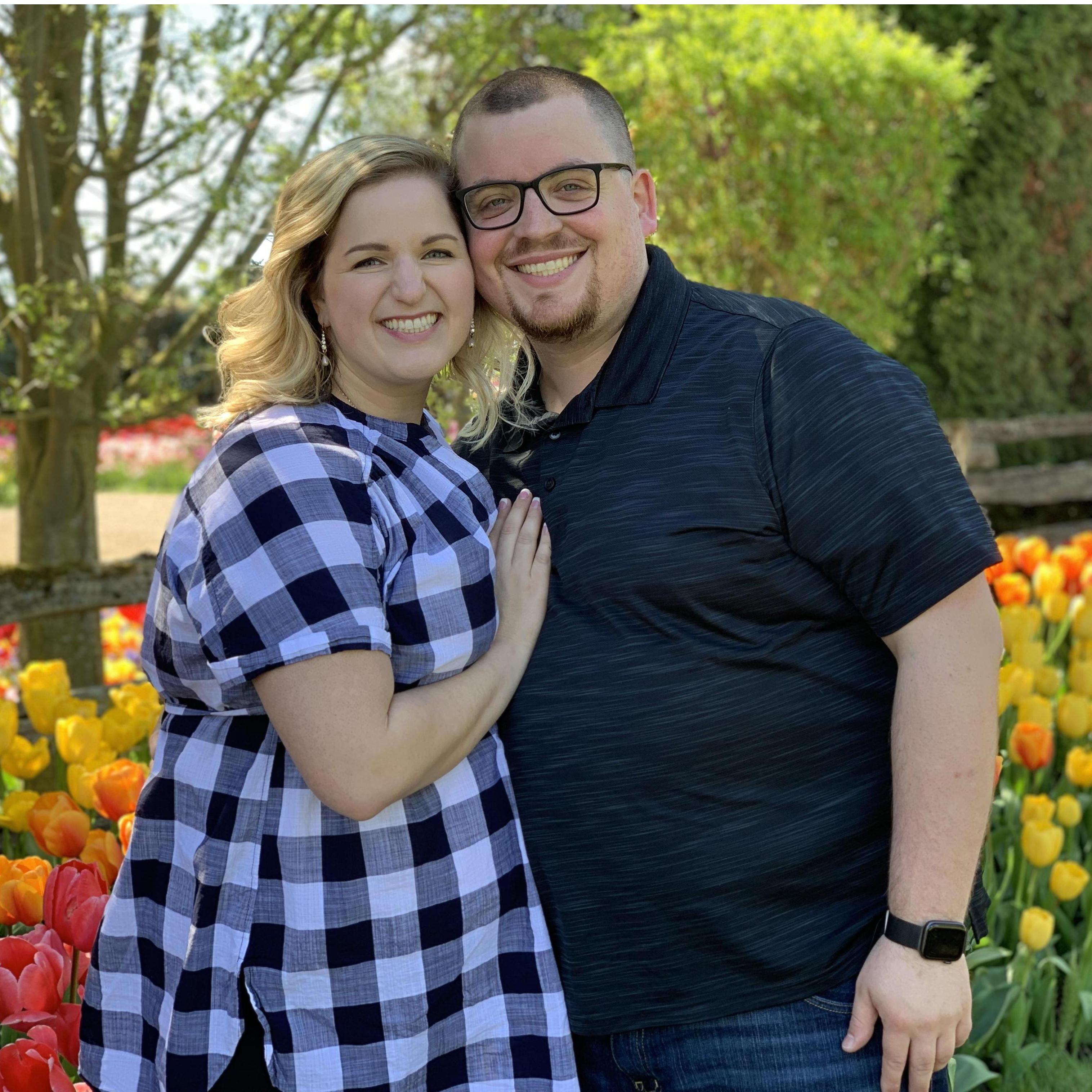 We absolutely adore going to the Tulip Festival up in Mt. Vernon every year. This was taken by our dear friends, and we just so happened to be there on our year and a half anniversary!