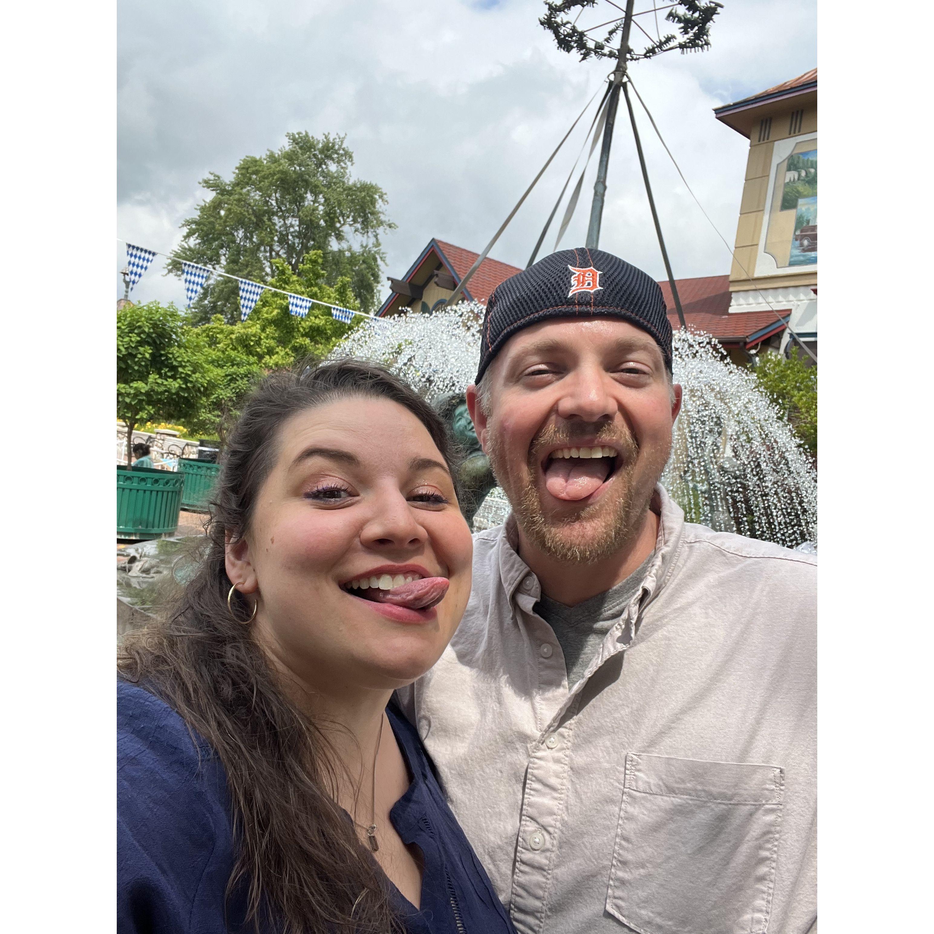 Goofing off in Frankenmuth. This was the weekend we decided our wedding celebration had to include this beloved Michigan destination!