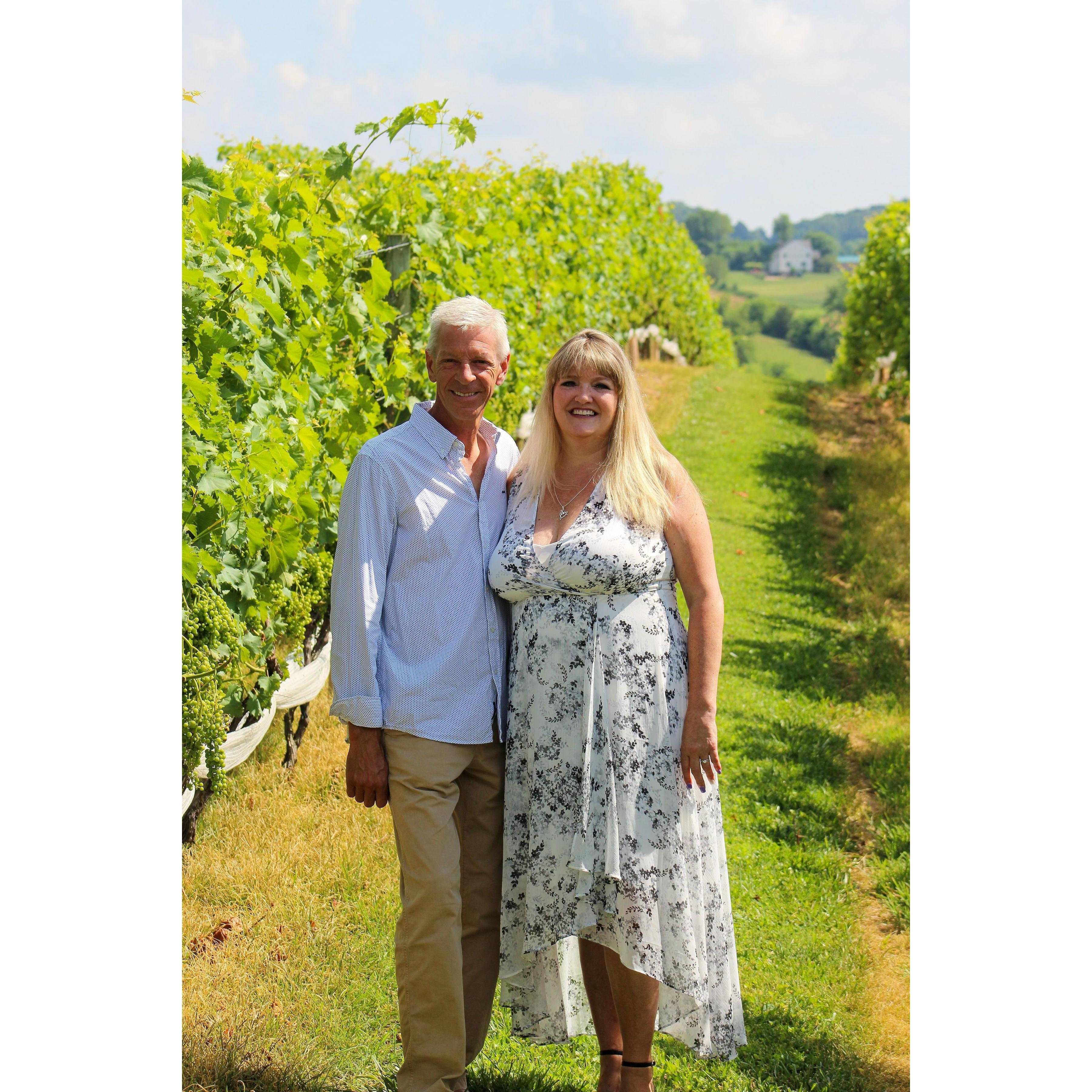 Engagement Photos, taken July 9, 2020 taken at Linganore Winery. 
Photography credit: Beyond Everlasting Photography  - Erin Renee Fiore