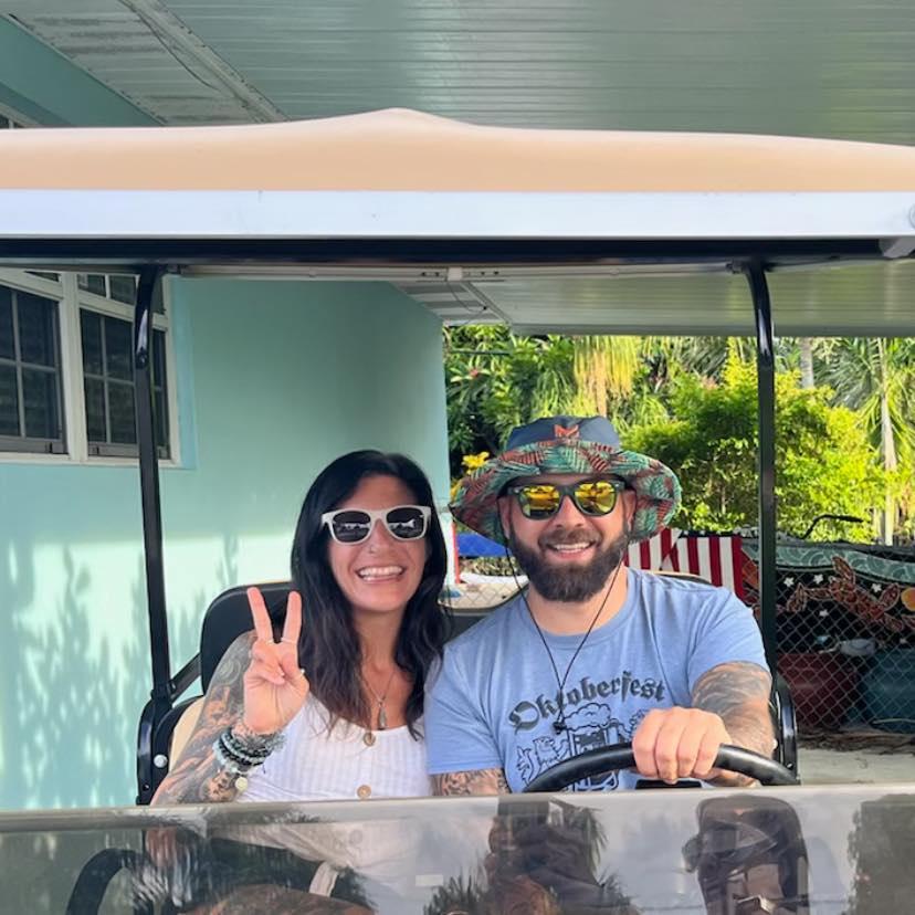 Golf cart rides to da beach