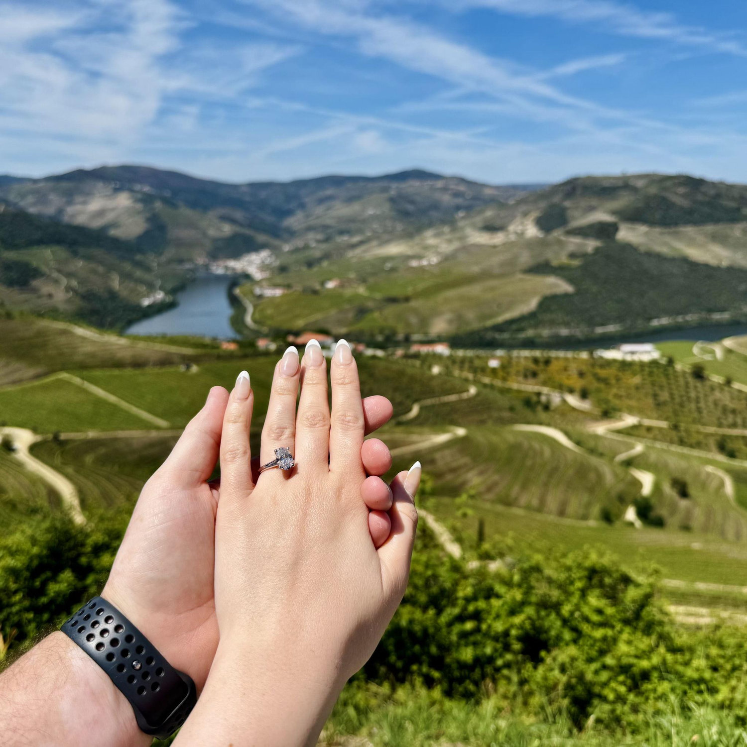 Engaged and soooo happy! Douro Valley, Portugal. April, 2025