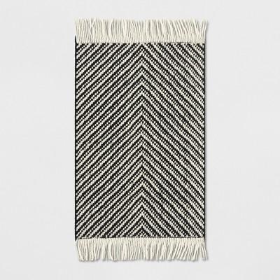 2'X3' Chevron Woven Accent Rug Black/White - Project 62™