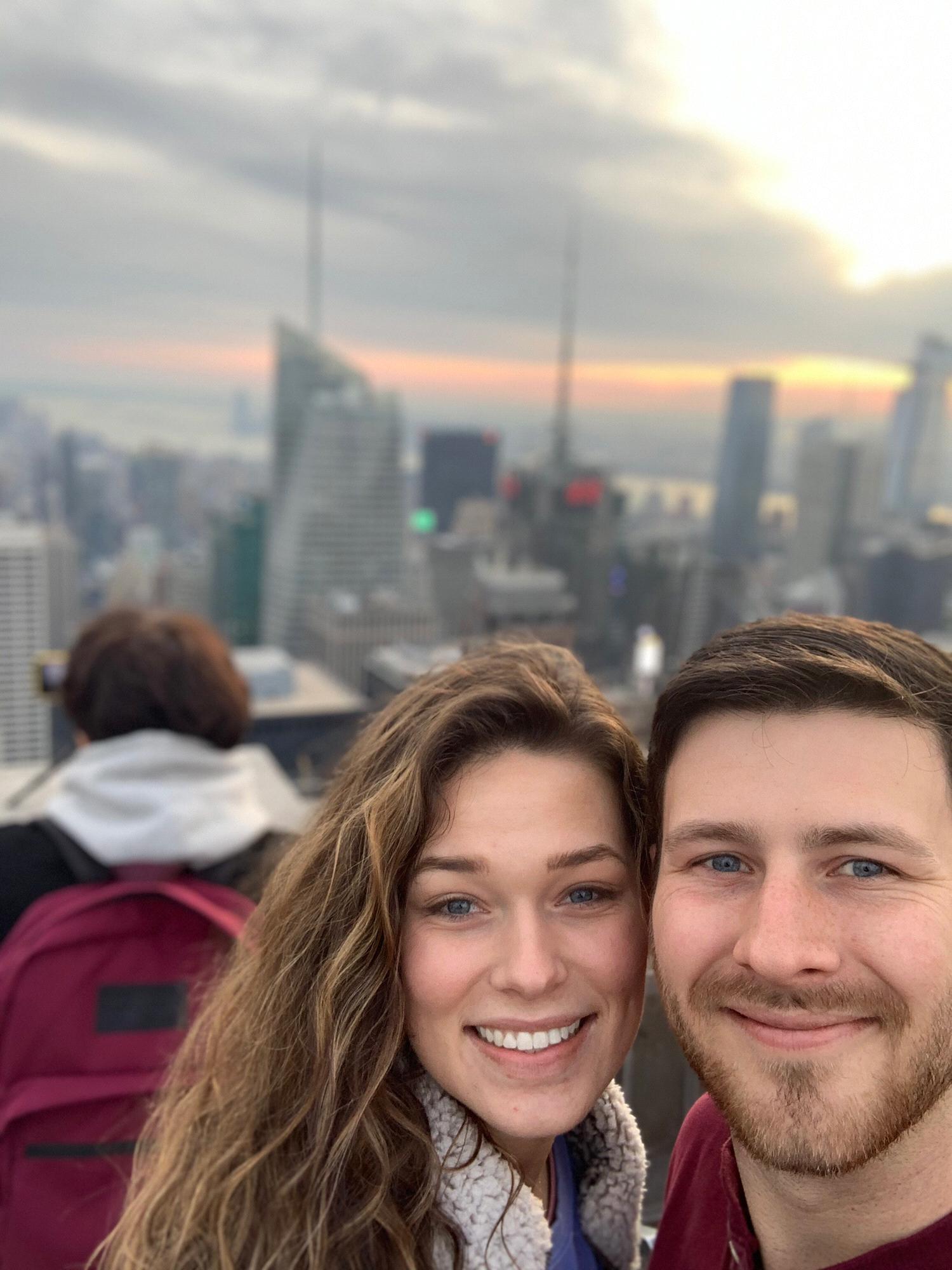 Top of the Rockefeller Center at sunset!