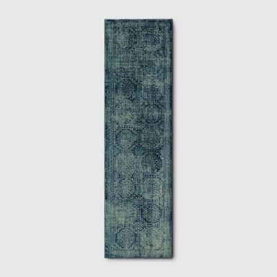 2&#39;X7&#39; Runner Overdyed Rug Turquoise - Threshold&#8482;