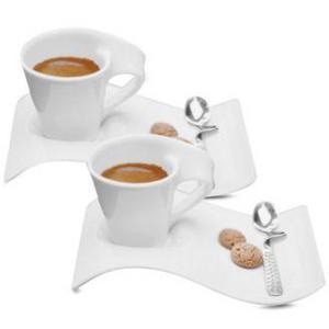 Villeroy & Boch Set of 2 New Wave Caffe Espresso Cups and Saucers
