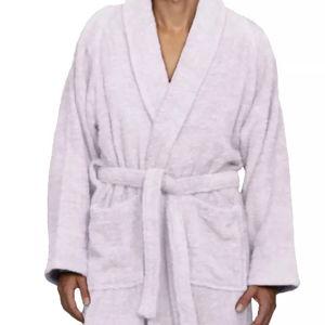 100% Cotton Ultra-Soft Terry Adult Unisex Lightweight Luxury Bathrobe by Blue Nile Mills - Lilac