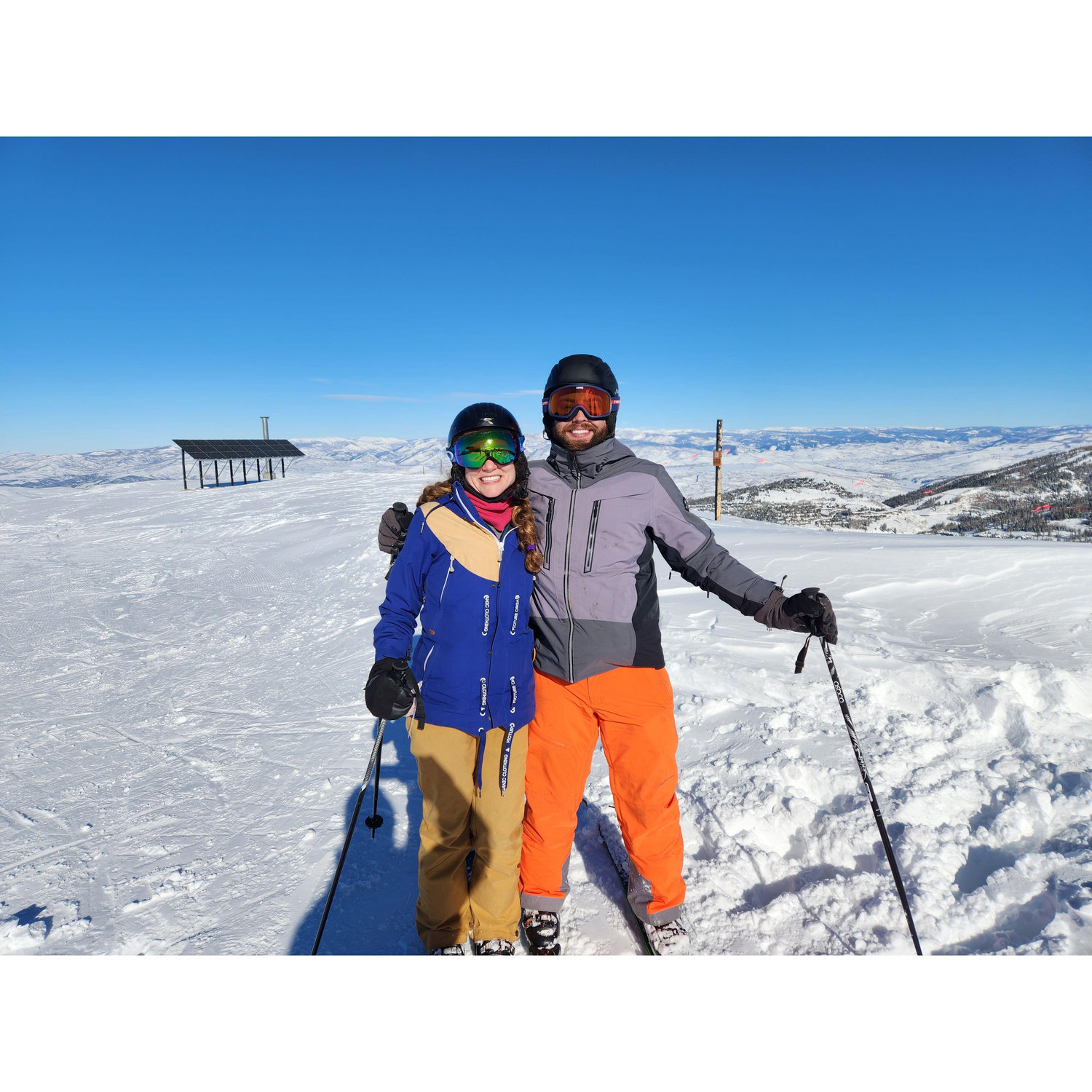 Annie and Michael skiing at Park City Mountain, in Park City, UT.