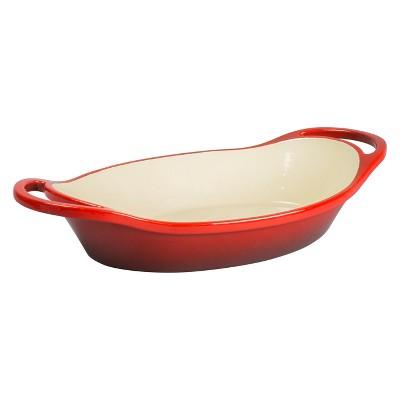 Lodge 2qt Oval Enamel Casserole Red
