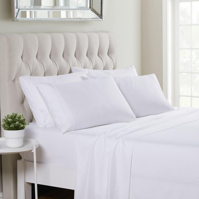 6 Piece Sheet Set, Deluxe Ultra Soft 1500 Series, Double Brushed Microfiber by Sweet Home Collection®- King, White