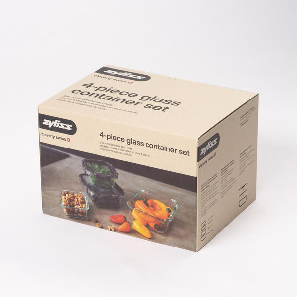 Zyliss, 4-Piece Glass Storage Container Set | Zola