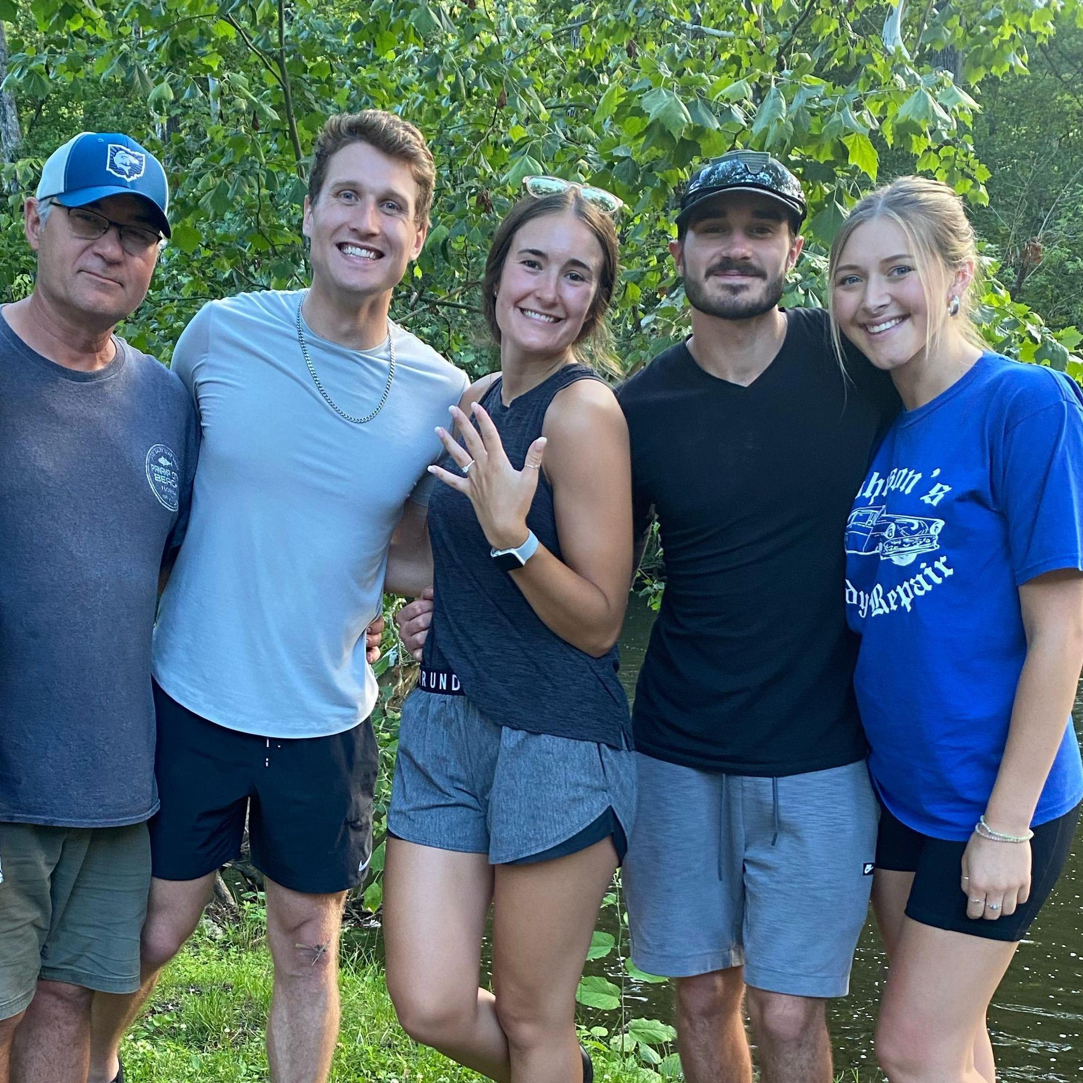 Post-proposal at Mohican State Park, pictured with the McQuate Family. July, 2023.
