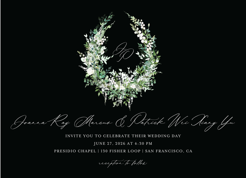 Blosser Landscape | Black | Zola Wedding Invitations