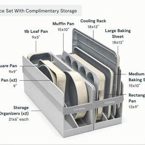 Caraway 11 Piece Bakeware Set w/ Storage Organizer - Cream Color