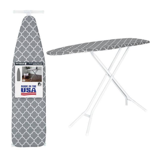 Seymour Home Products 4 Leg Mesh Top Ironing Board Gray Lattice