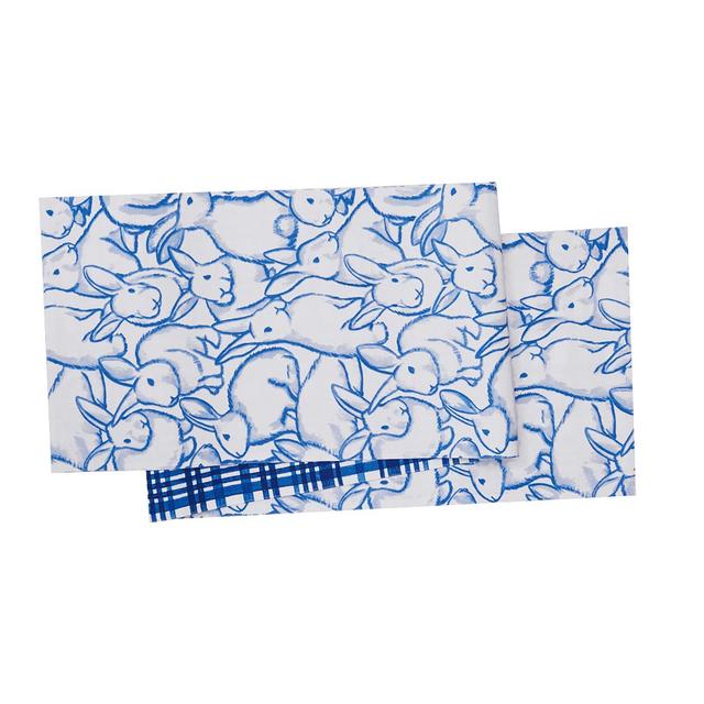 C&F Home 14" x 72" Blue Bun & Plaid Easter Table Runner