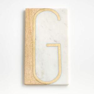 "G" Monogrammed Serving Board + Reviews | Crate & Barrel