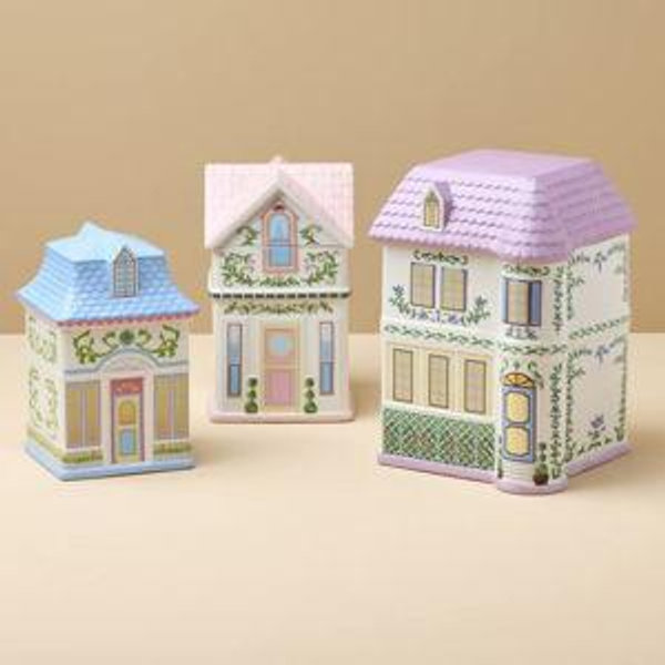 Lenox Village House Canisters - Set Of 3