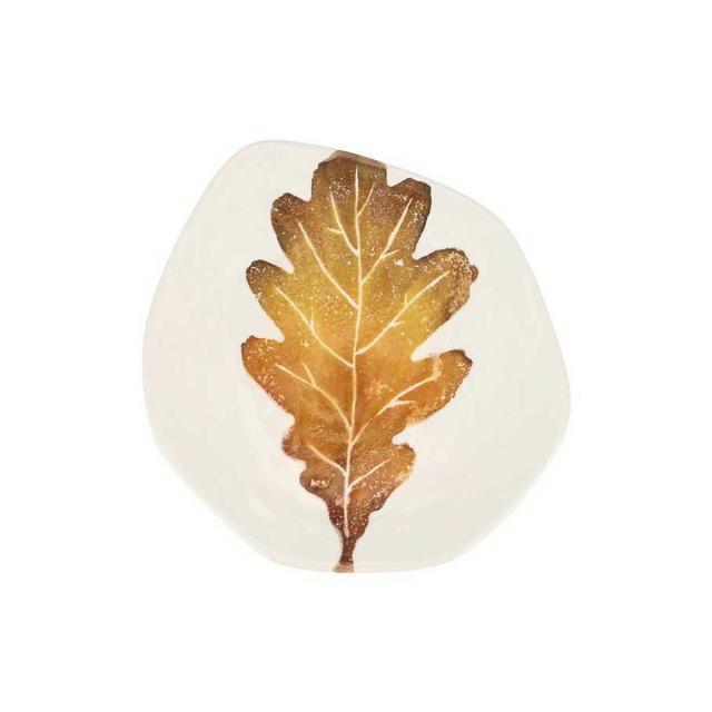 VIETRI Autunno White Oak Leaf Salad Plate