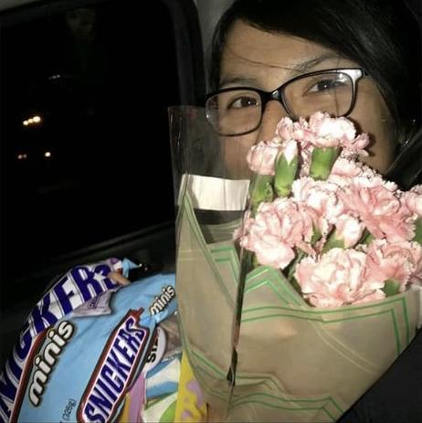 The candies, and flower Logan got when he asked me to be his girlfriend!