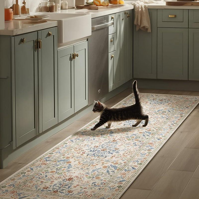 Runner Rug Washable Kitchen Runner: 2'x 6' Rug Runners for hallways Stain Resistant Non Slip Low Pile Soft Carpet Runners for Bedroom Hallway Entryway Indoor Beside Bathroom Laundry Room