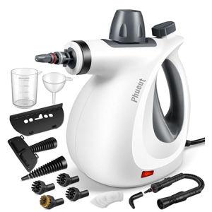 Pressurized Handheld Multi-Surface Natural Steam Cleaner with 12 pcs Accessories, Multi-Purpose Steamer for Home Use, Steamer for Cleaning Floor, Upholstery, Grout and Car (Grey) (Grey)