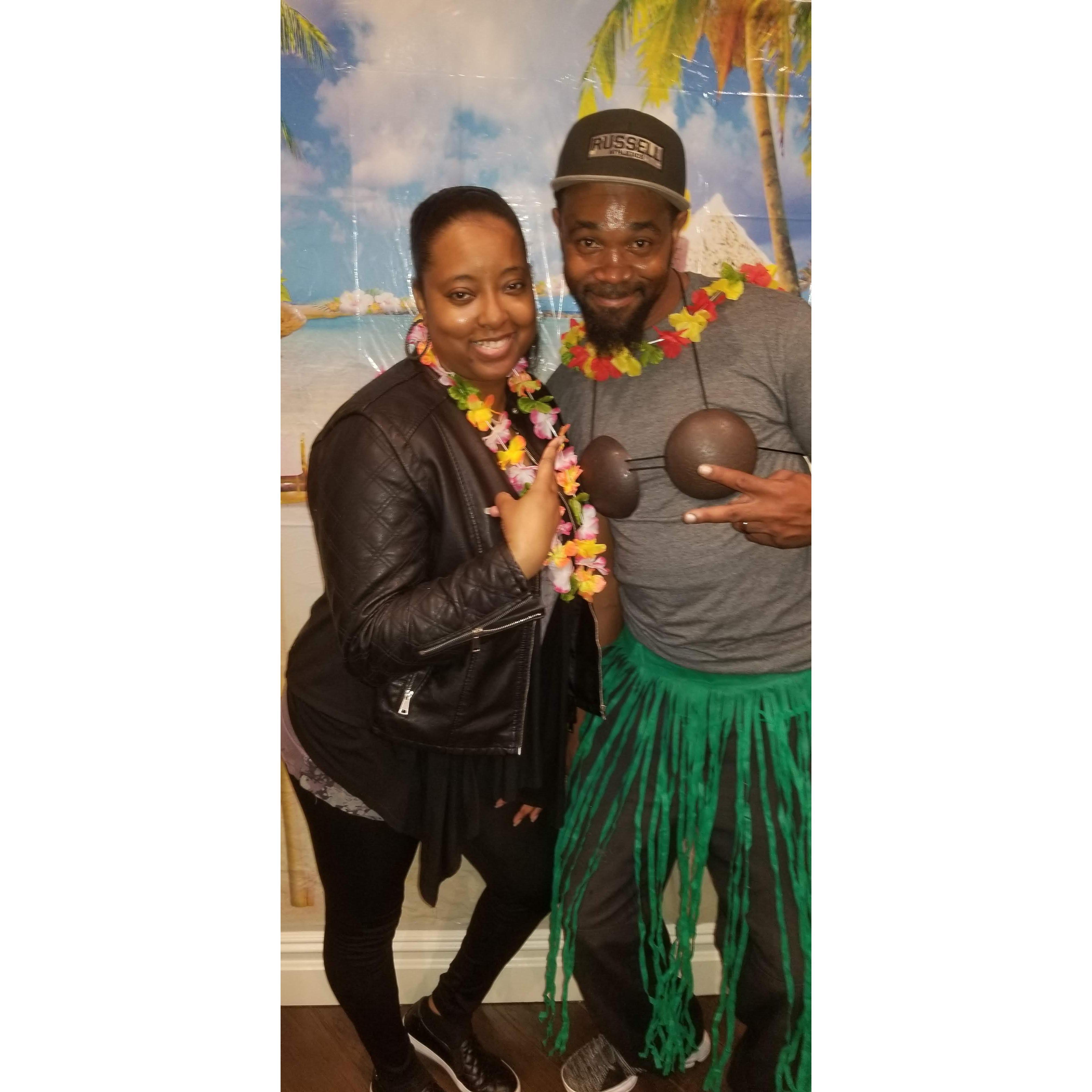 April 2019 - Luau birthday party for my 2nd mom. Mike was in full character!!