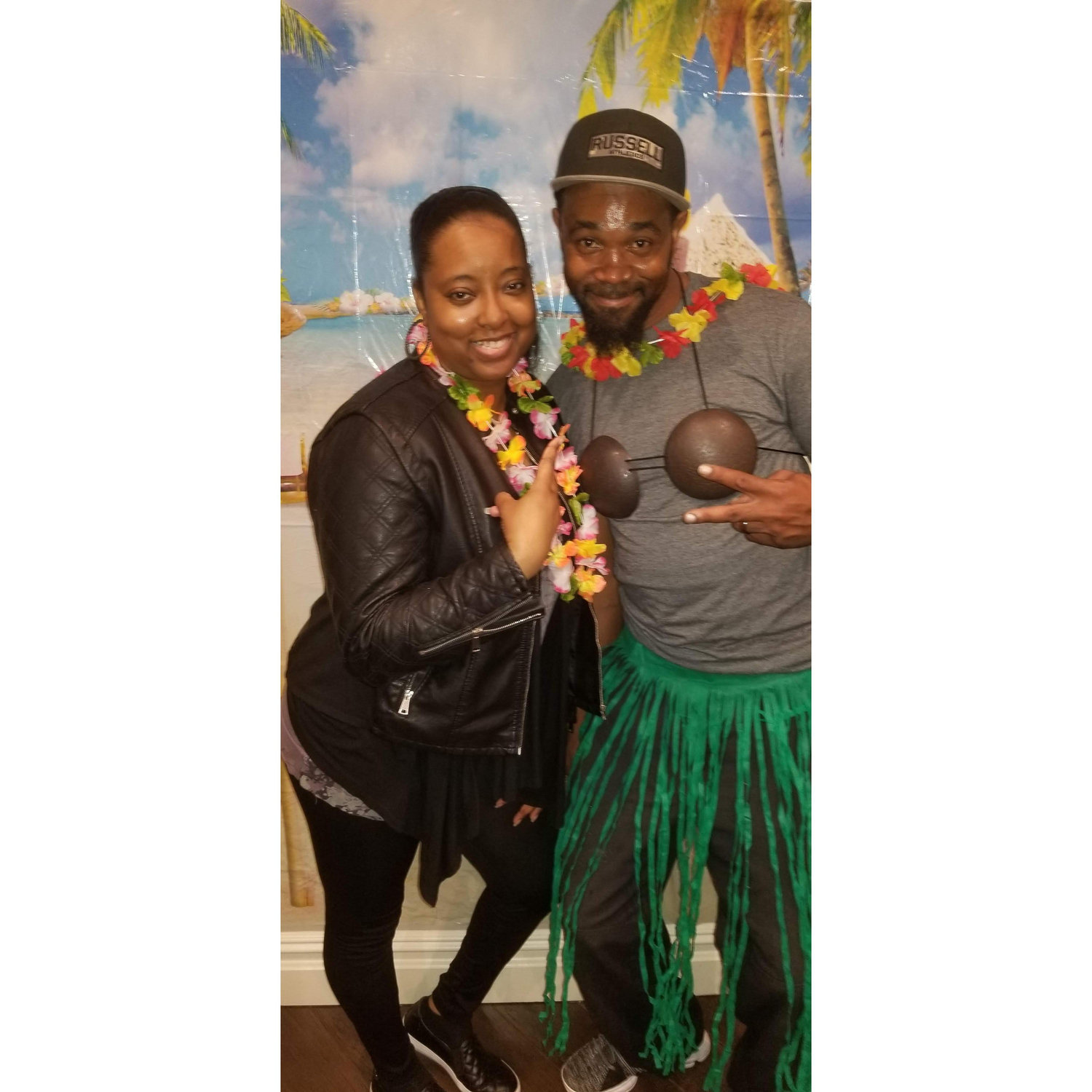 April 2019 - Luau birthday party for my 2nd mom. Mike was in full character!!
