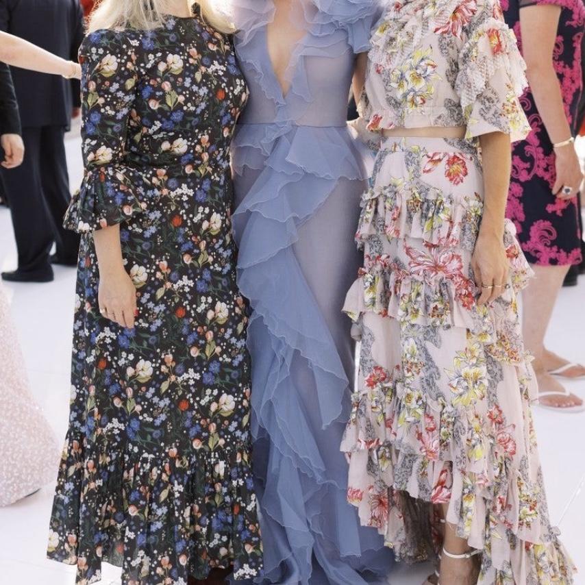 Gorgeous frilly layered chiffon fabrics create that flowly look on the dance floor a very great choice in fabric for the warmer weather as well for how lightweight it is