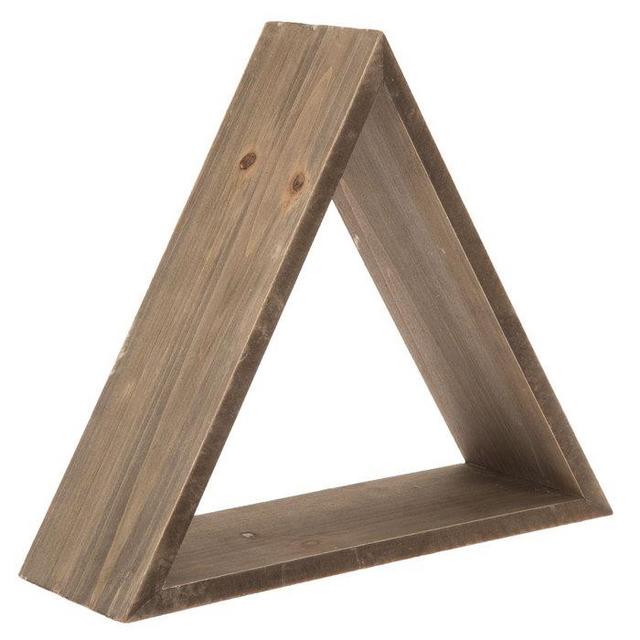 Brown Triangular Wood Wall Shelf