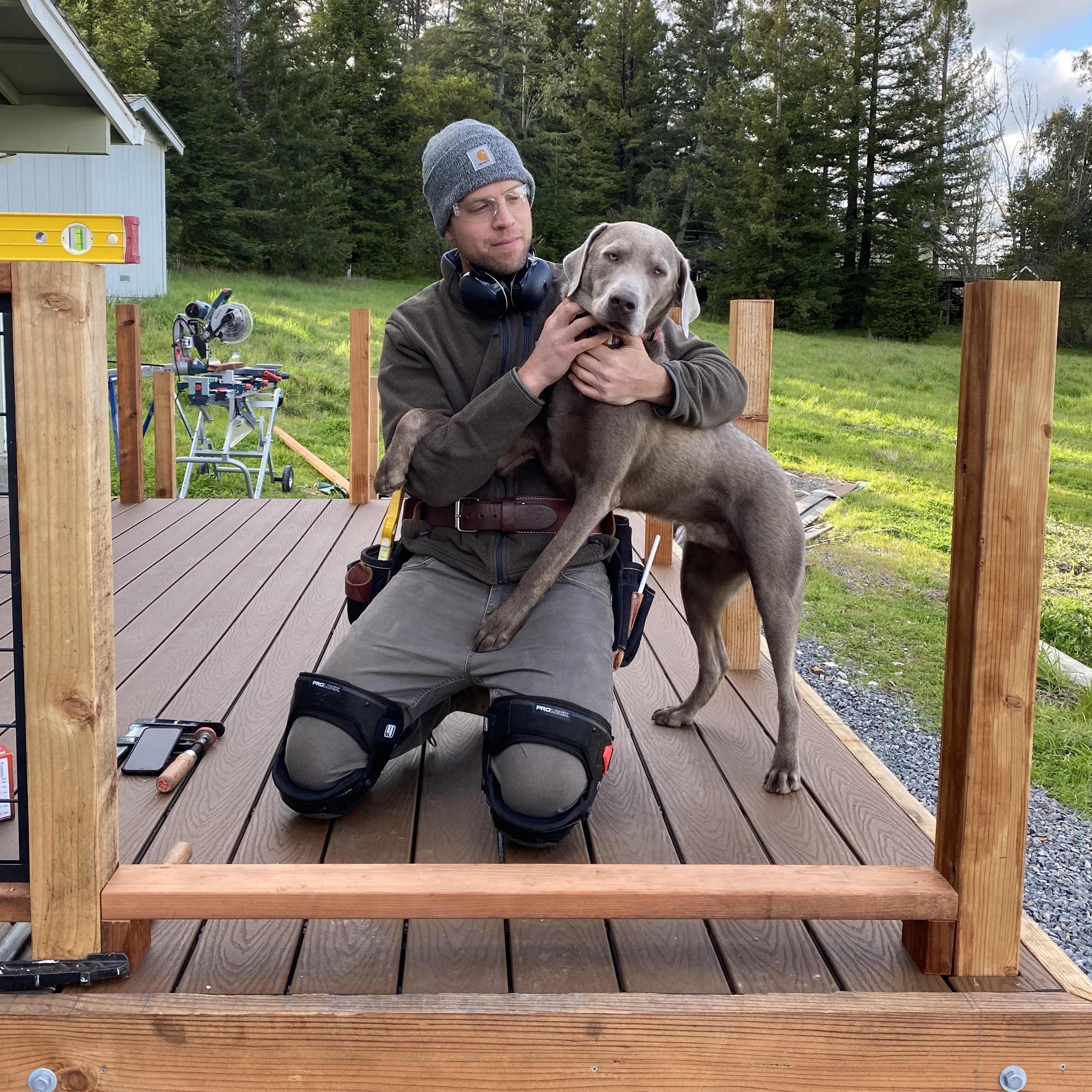 He punches in late, pees on the jobsite, digs holes where he's not supposed to, and chews build materials. But, Alex is the best laborer we've ever had!