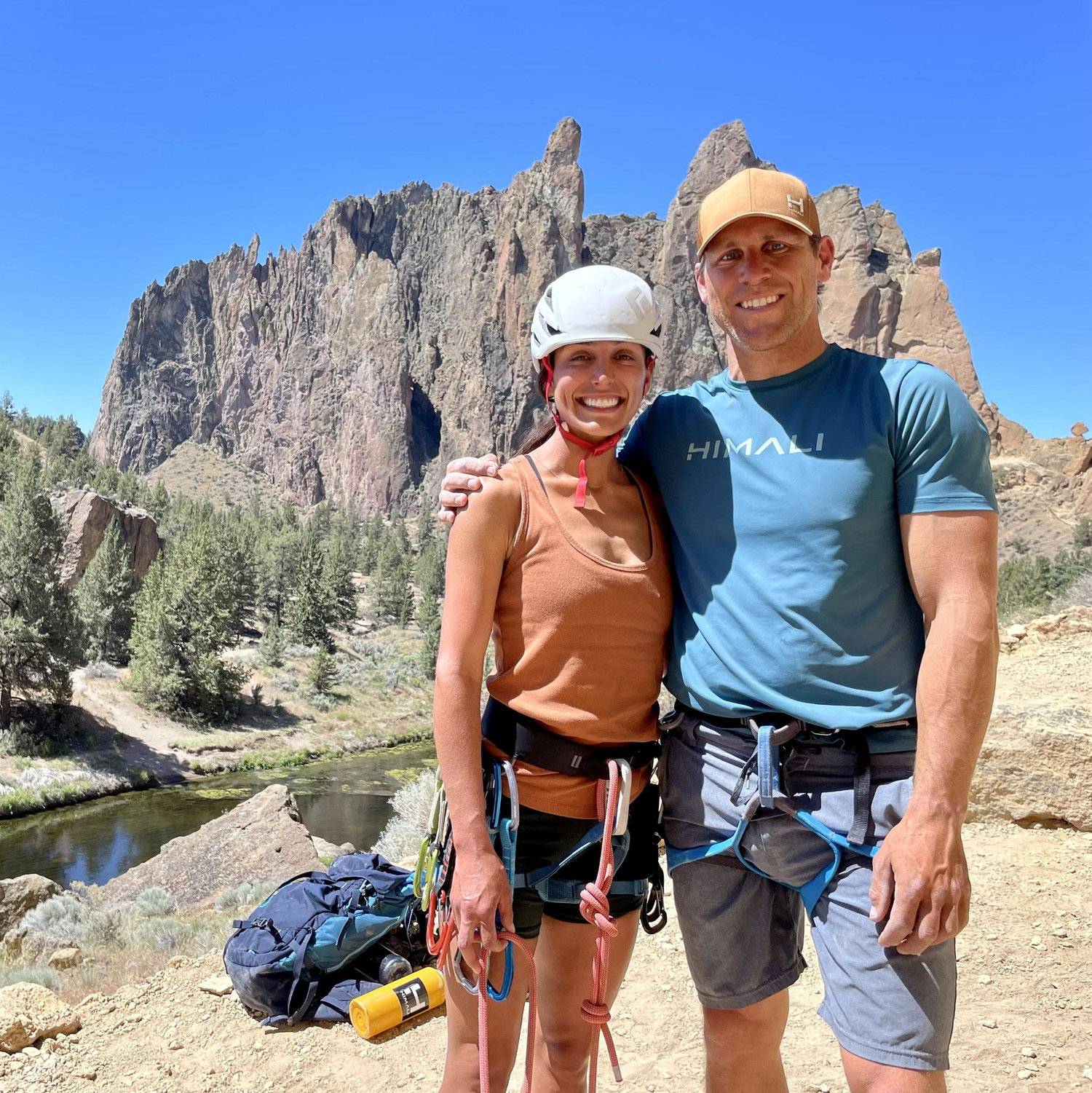 Rock climbing at Smith Rocks, Oregon