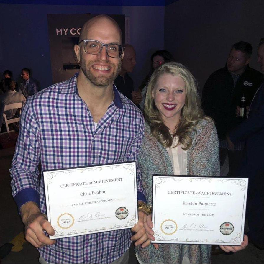 Showing off our awards from our Crossfit Wildwood Holiday Party!