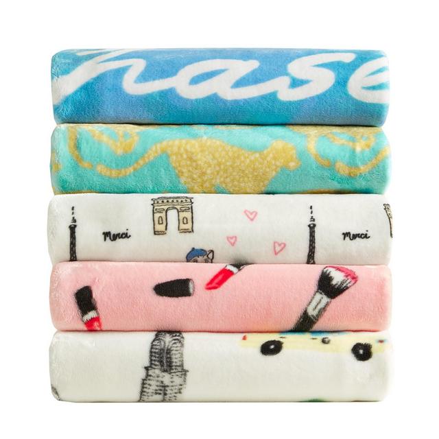 Whim by Martha Stewart Collection Printed Plush Throw, Created for Macy's