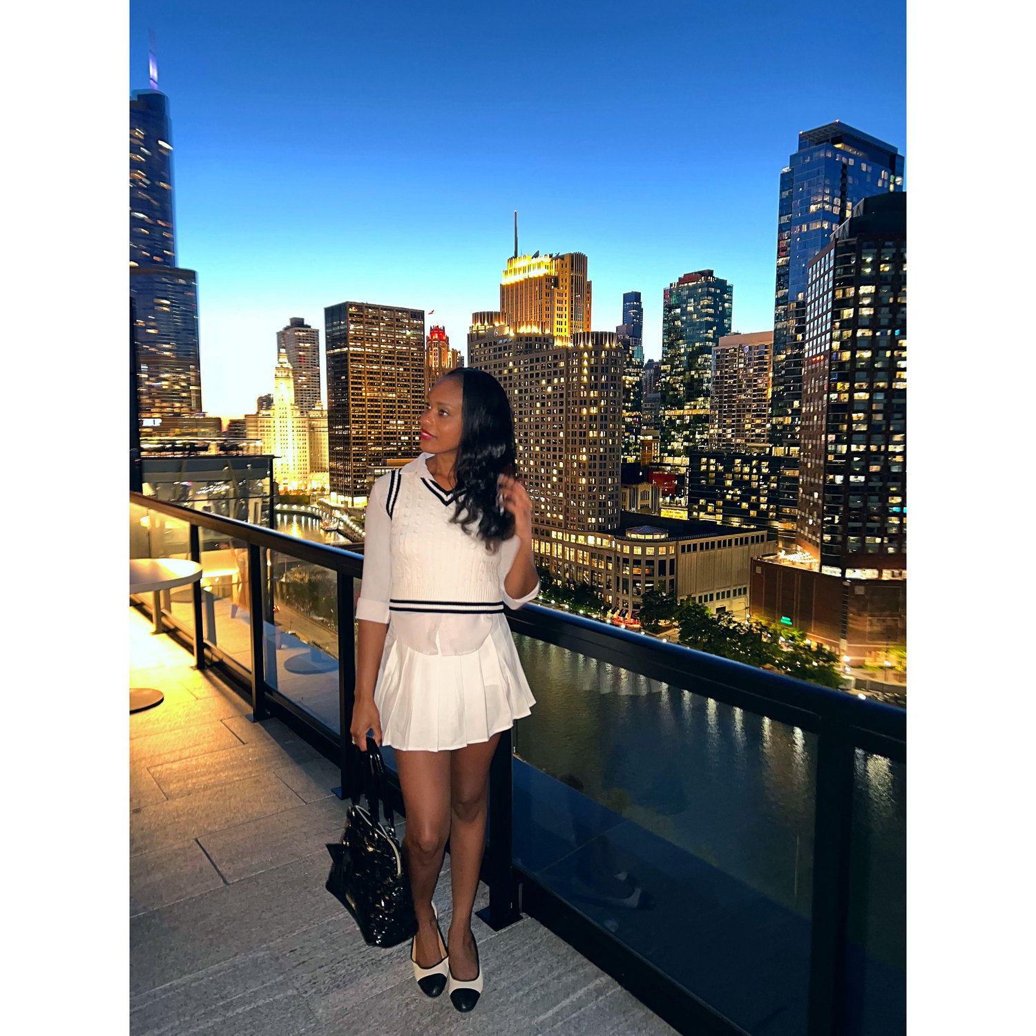 Visiting the St. Regis in our neighborhood which overlooks the rivr in Chicago