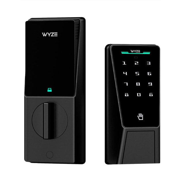 Wyze Palm Lock, Smart Door Lock with Palm Vein Recognition, Keyless Entry Smart Locks for Front Door, Keypad, Auto Lock, Dual Battery, Wi-Fi, Works with Alexa & Google, BHMA, IP53, Mechanical Key