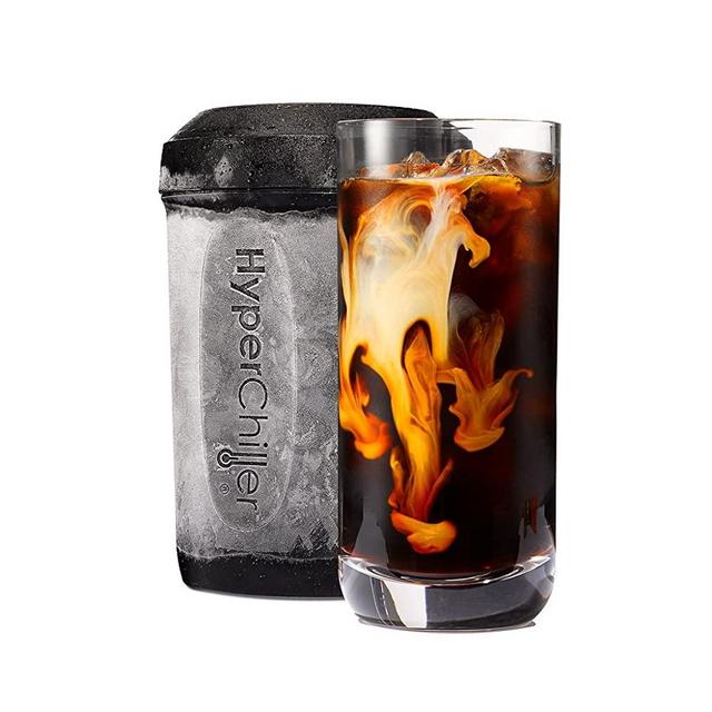 HyperChiller HC2CB Patented Iced Coffee/Beverage Cooler, NEW, IMPROVED,STRONGER AND MORE DURABLE! Ready in One Minute, Reusable for Iced Tea, Wine, Spirits, Alcohol, Juice, 12.5 OZ, Black