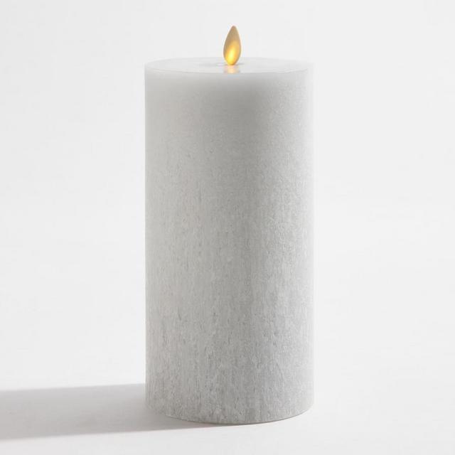 Premium Wax Pillar Flameless Candle, Light Gray4X8