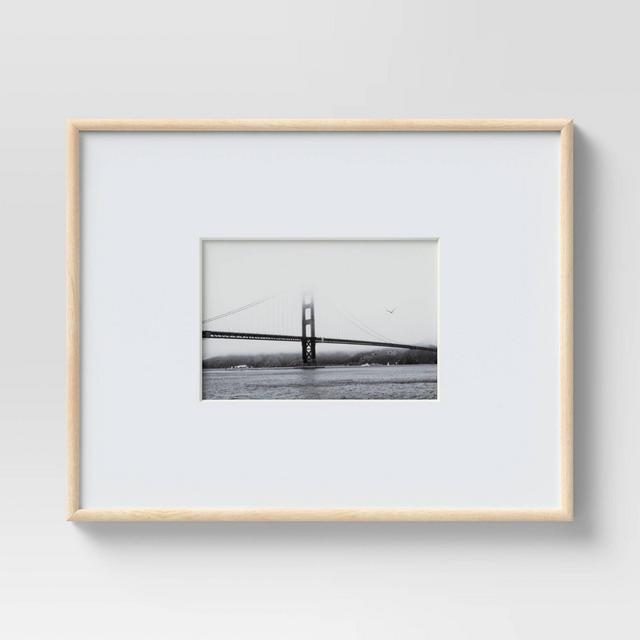 5" x 7" Matted Narrow Rounded Gallery Frame Mid-Tone Natural - Project 62™