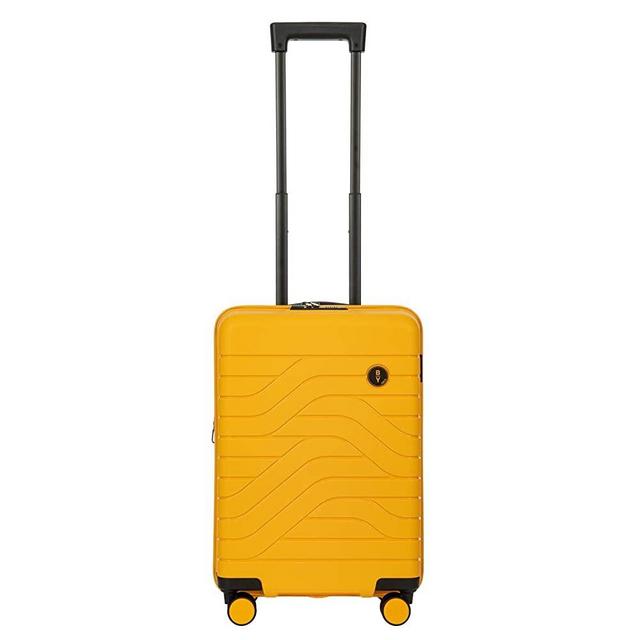 B|Y By Brics | Ulisse 21 Inch Expandable Spinner Suitcase | Mango | Hard Exterior, Multiple Pockets & TSA Approved Lock