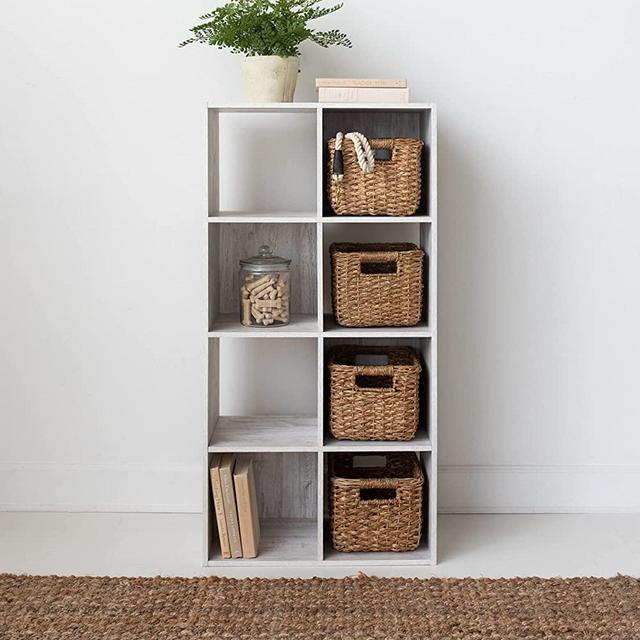Signature Design by Ashley Paxberry Coastal 8 Cube Storage Organizer or Bookcase, Whitewash