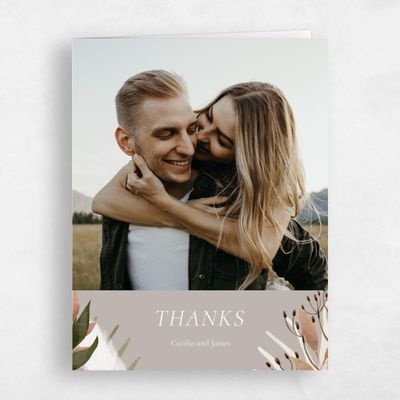 Greige, Grey Wedding Thank You - Segovia Photo