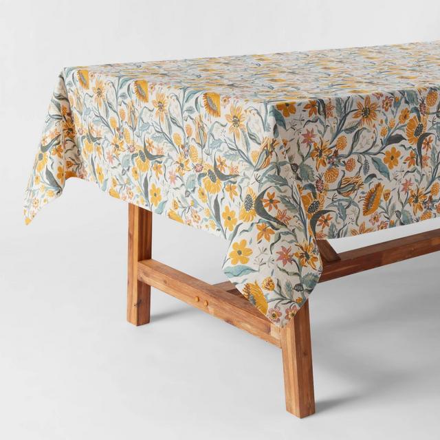 84" x 60" Cotton Bold Floral Tablecloth - Threshold™